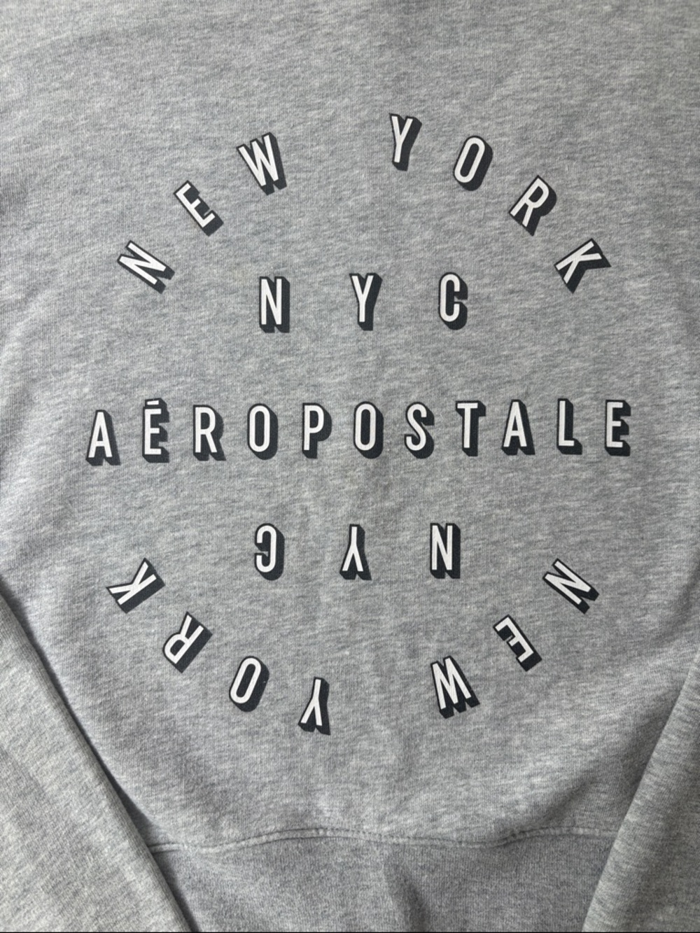 Aeropostale Light Gray NYC Circle Logo Sweatshirt